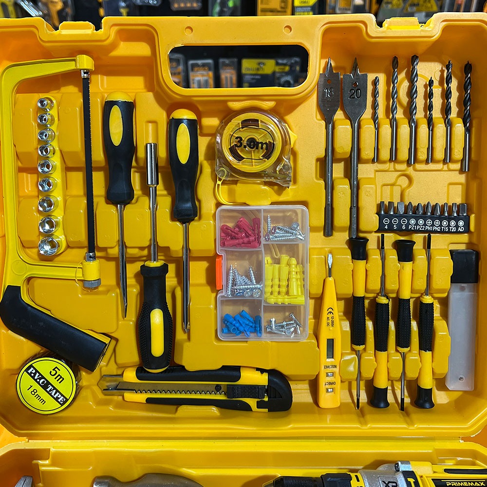 117 Pcs 48V Cordless Drill Tool Kit with 2 Batteries & Charger | Usman Brothers