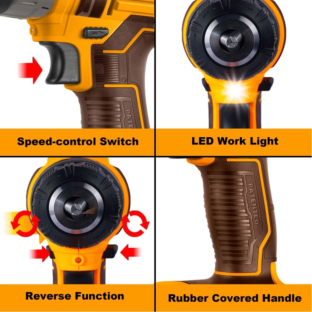 INGCO 20V Lithium-Ion Cordless Drill Machine 45Nm Dual Speed CDLI200518 | Usman Brothers